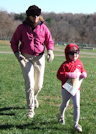 Mary and Michelle Frank finishing at Illicks Mill, photo by Sharon Siegler