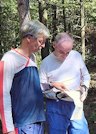 Mark Frank & John Campbell discussing route choices at FC North, photo by Kathy Urban