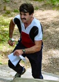 Mihai Veres on the Sprint-O course at Ridley, photo by John De Wolf