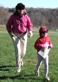 Mary and Michelle Frank finishing at Illicks Mill, photo by Sharon Siegler