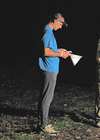 Karl Ahlswede, preparing to start the Hickory Run Night-O, photo by Julie Keim