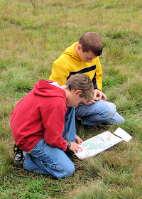 Planning route choice at Hickory Run, photo by Julie Keim