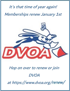 Membership renewal reminder with DVOA logo image
