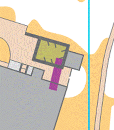depiction of a temporary barrier on the map